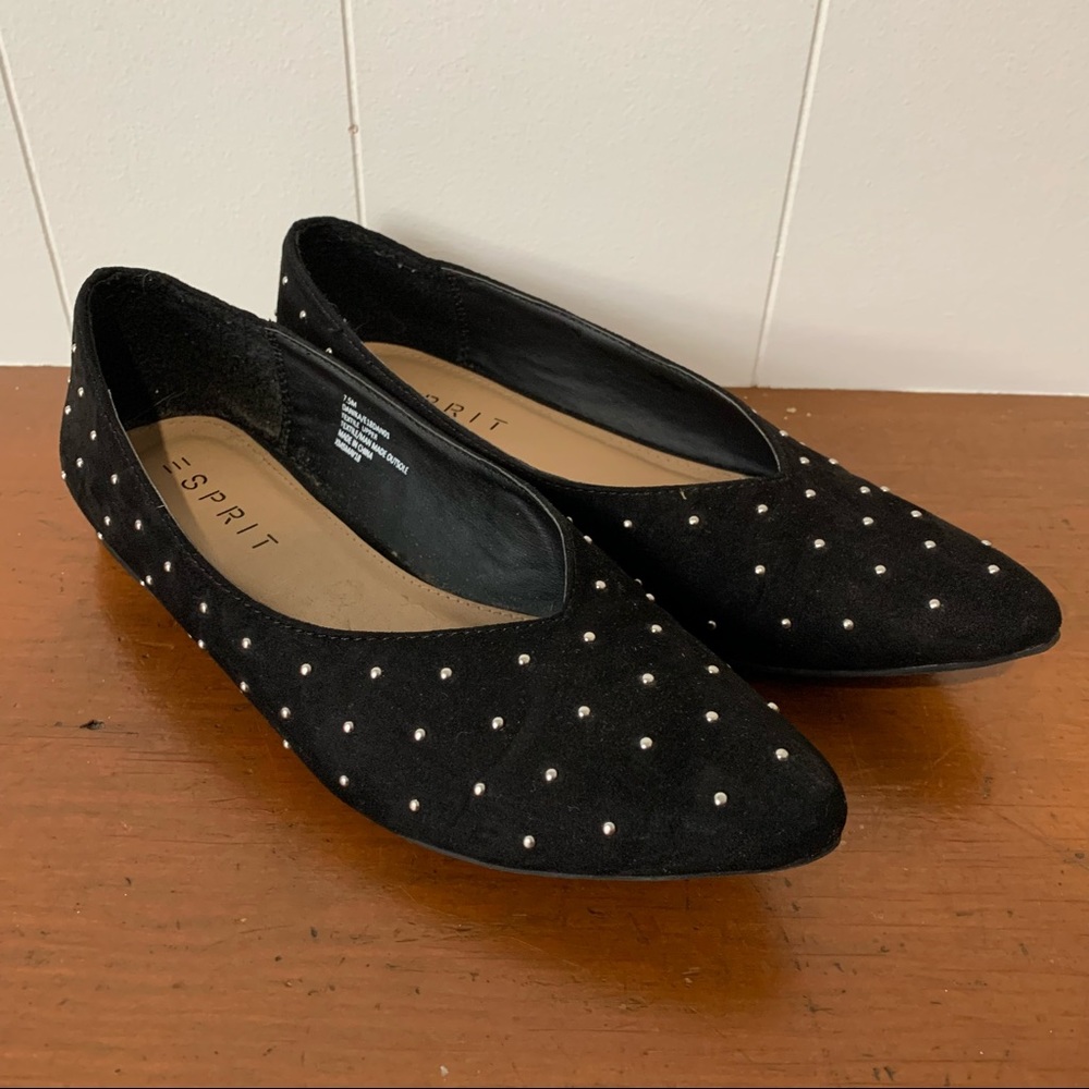 Black Studded Flats